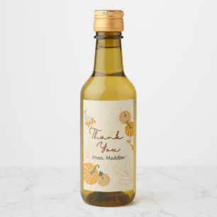 Hello autumn fall thank you custom mini wine label