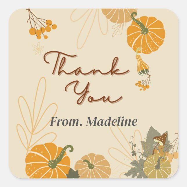 Hello autumn fall thank you custom stickers (Front)