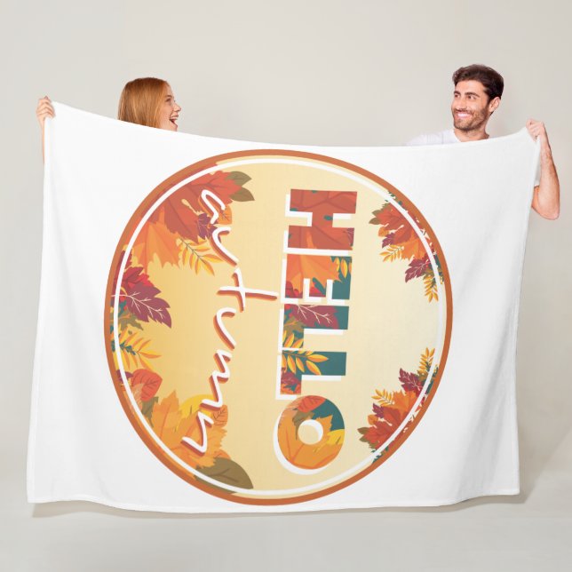 Hello Autumn Fleece Blanket (In Situ)