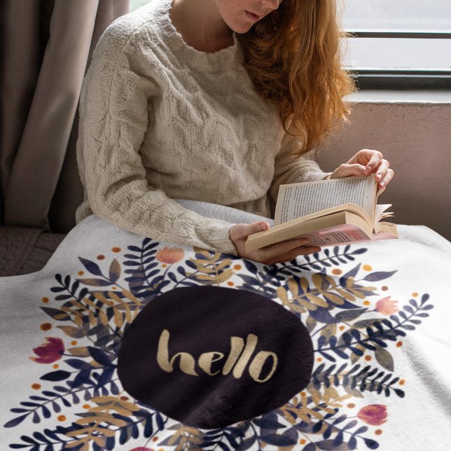 Hello autumn fleece blanket (Creator Uploaded)