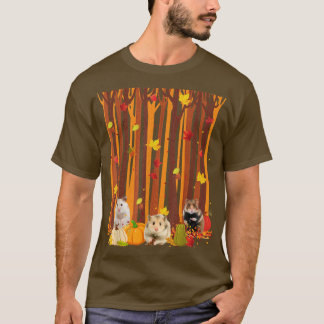 Hello Autumn Hamster Maple Leaf Fall Pumpkin Mens  T-Shirt