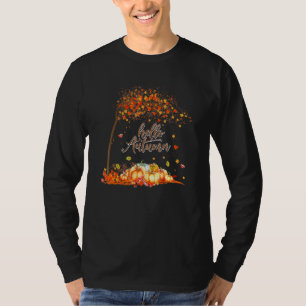 Hello Autumn Hello Fall Pumpkin Fall  Thanksgiving T-Shirt