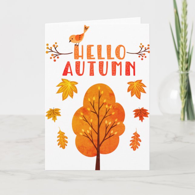 Hello Autumn Holiday Card (Front)