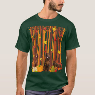 Hello Autumn Irish Setters Maple Leaf Fall Pumpkin T-Shirt