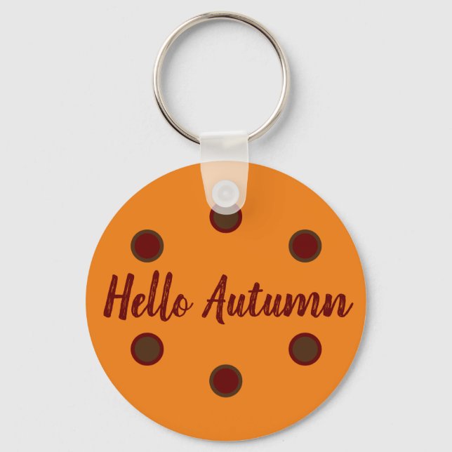 Hello Autumn Key Ring (Front)