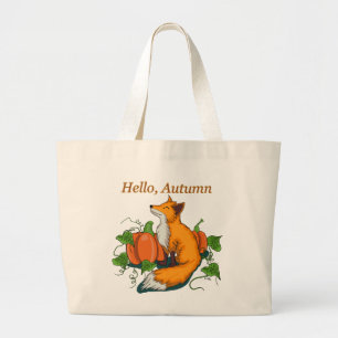 Hello Autumn Large Tote Bag