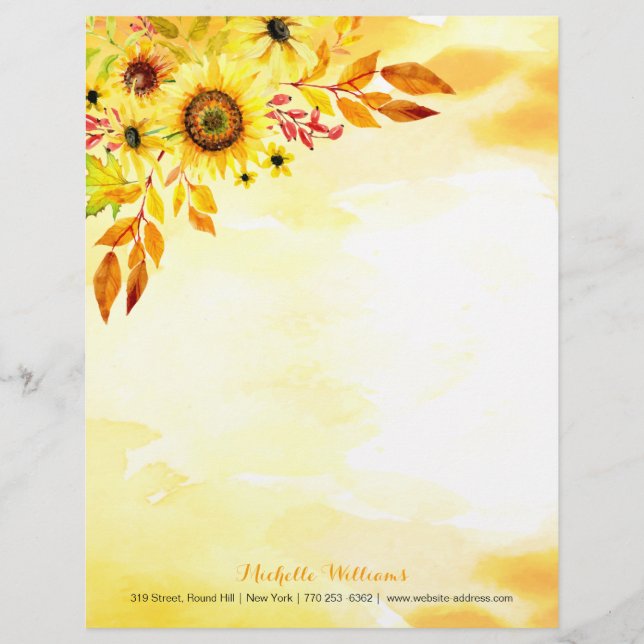 Hello autumn personalised letterhead (Front)