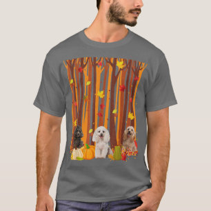 Hello Autumn Poodle Maple Leaf Fall Pumpkin Mens W T-Shirt