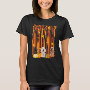 Hello Autumn Poodle Maple Leaf Fall Pumpkin Mens W T-Shirt