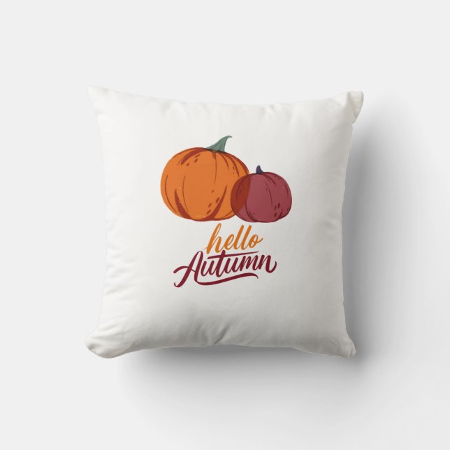 Hello Autumn Pumpkins Cushion (Front)
