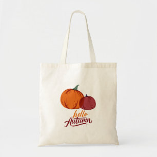 Hello Autumn Pumpkins Tote Bag