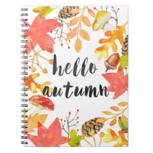 Hello autumn spiral notebook