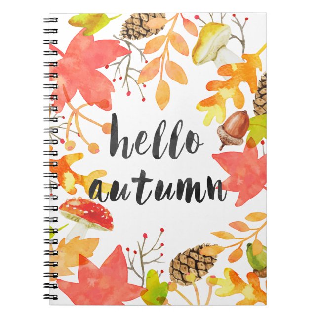 Hello autumn spiral notebook (Front)