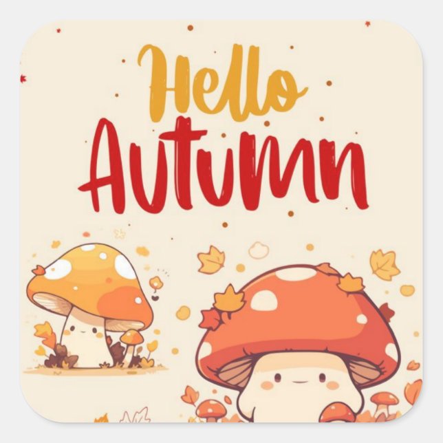 Hello Autumn  Square Sticker (Front)