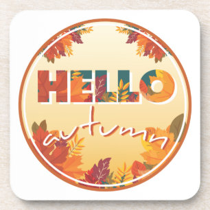 Hello Autumn, sticker, phone case, pillow Coaster