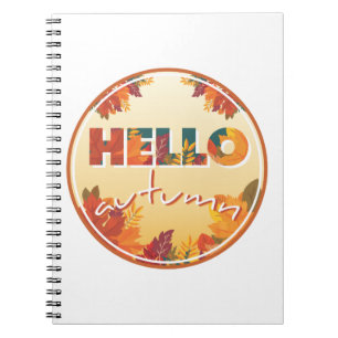 Hello Autumn, sticker, phone case, pillow Notebook