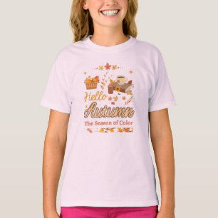 Hello Autumn-The Season Of Colours fall leaves des T-Shirt