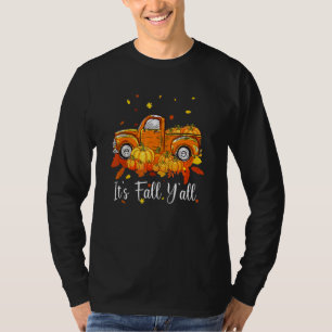 Hello Autumn Truck Pumkins Maple Leaf I Ts Fall Y  T-Shirt