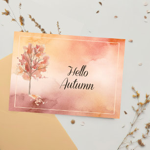 Hello Autumn Watercolor Card
