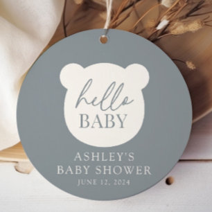 Hello Baby Bear Boy Favour Tags