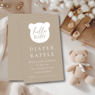 Hello Baby Bear Diaper Raffle  Enclosure Card