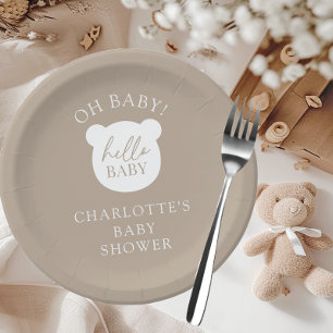Hello Baby Bear It's a Boy Paper Plate