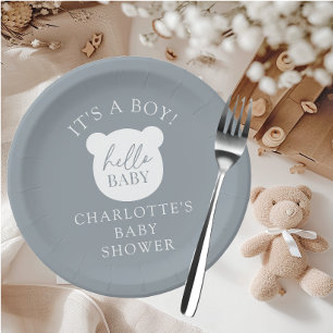 Hello Baby Bear It's a Boy Paper Plate