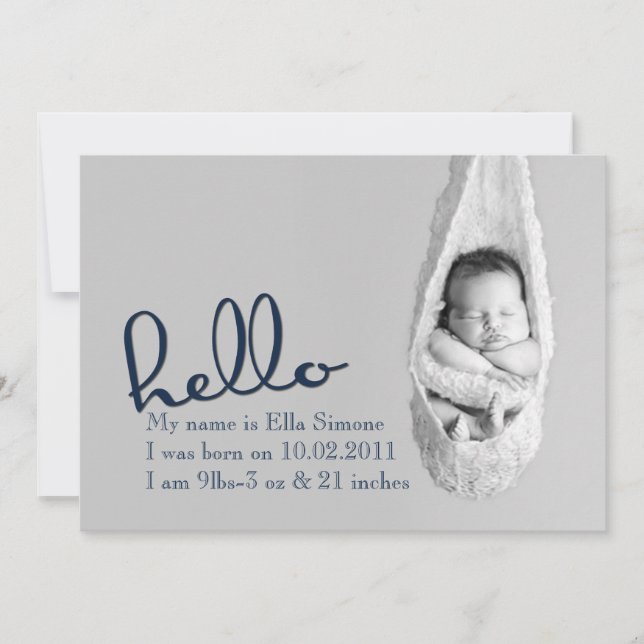 Hello Baby - birth announcement (Front)