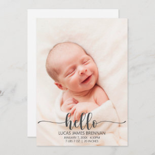 Hello Baby Birth Announcement Photo Card