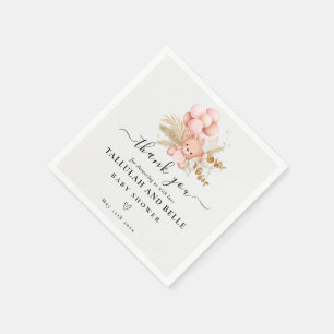 Hello Baby Boho Bear Shower Napkin