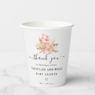 Hello Baby Boho Bear Shower Paper Cups