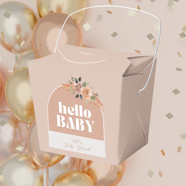 Hello Baby, Boho Modern Baby Shower Favour Box (Creator Uploaded)