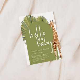 Hello Baby Boho Soft Jungle Baby Shower Invite
