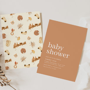 Hello Baby Boho Style Baby Shower Invitation 