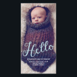 Hello Baby Boy Modern Birth Announcement Photocard<br><div class="desc">An fun and whimsical design in baby blue sends greetings of your big news to family and friends with a big "Hello". A modern,  lovely keepsake to introduce your sweet baby boy to the world.</div>