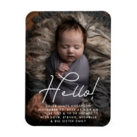 Hello Baby Boy Photo Personalised Birth Stats Invi