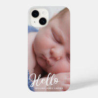 Hello Baby Boy Photo Simple Script Personalised