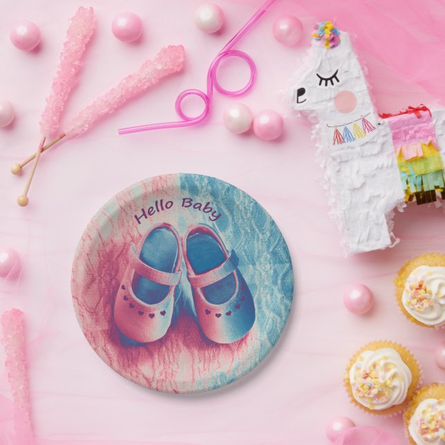 Hello Baby - charming Paper Plate (Party)