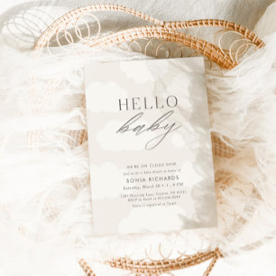 Hello Baby   Cloud Nine Gender Neutral Baby Shower Invitation