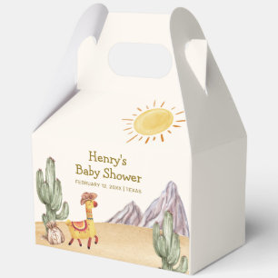 Hello Baby Desert Cactus Llama Cowboy Baby Shower Favour Box