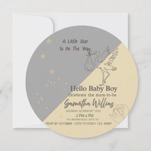   Hello Baby Editable Baby Shower Invite   Modern 