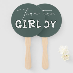 Hello Baby Elegant Dark Green Gender Reveal Hand Fan
