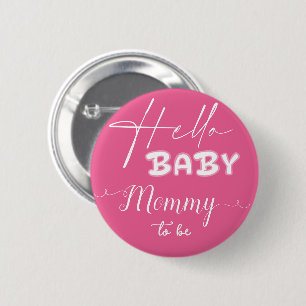 Hello Baby Elegant Dark Pink Mummy-to-be 6 Cm Round Badge