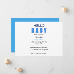 Hello Baby Ethan Shower Invitation