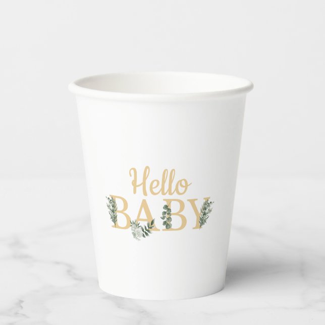 Hello Baby Eucalyptus  Paper Cups (Front)
