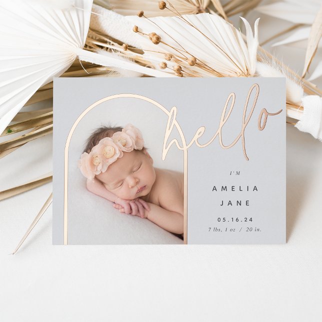 Hello Baby | Foil Birth Announcement (Creator Uploaded)