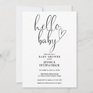 Hello Baby Gender Neutral All In One Baby Shower Invitation