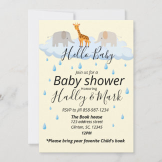 Hello baby gender neutral baby shower invite