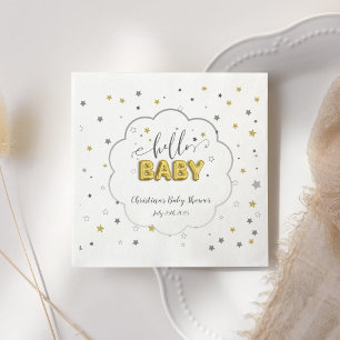 Hello Baby Gender Neutral Twins Twinkle Stars Napkin