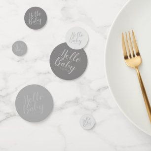 Hello Baby grey elegant modern classic Confetti